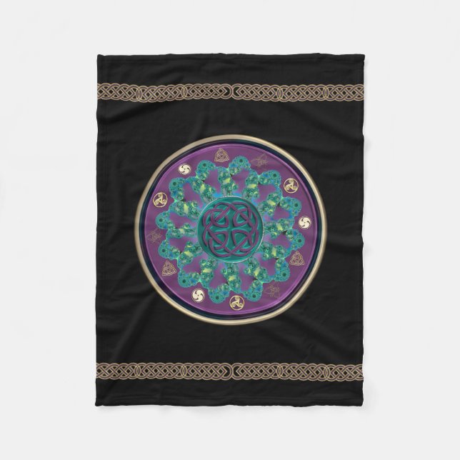 Couverture Polaire Mandala celtique de fractale (Devant)