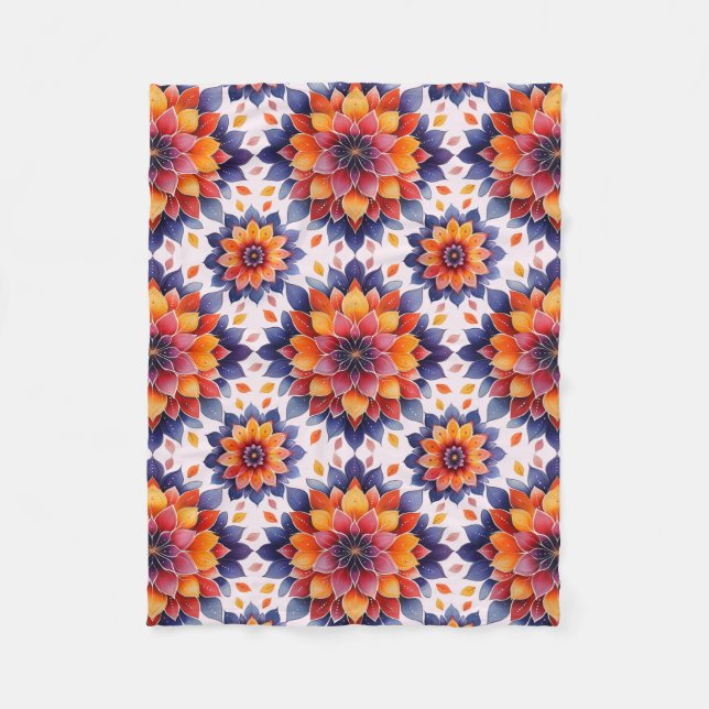 Couverture Polaire Mandala florale (Devant)