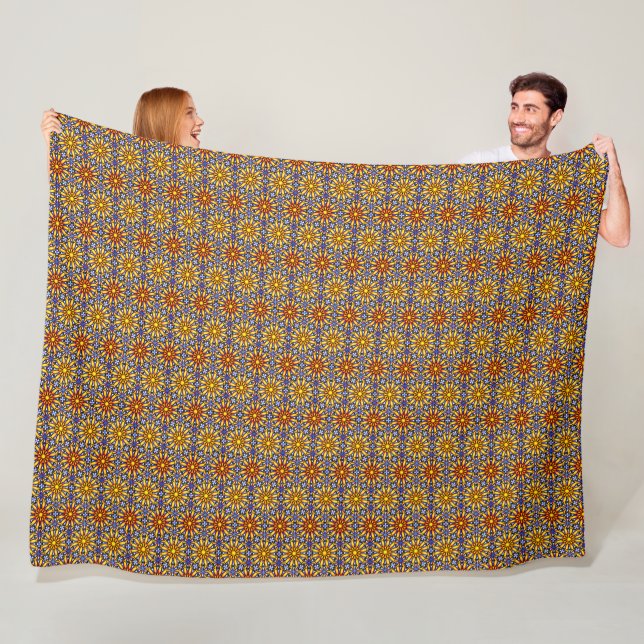 Couverture Polaire Mandala Soleil Céleste  (En situation)