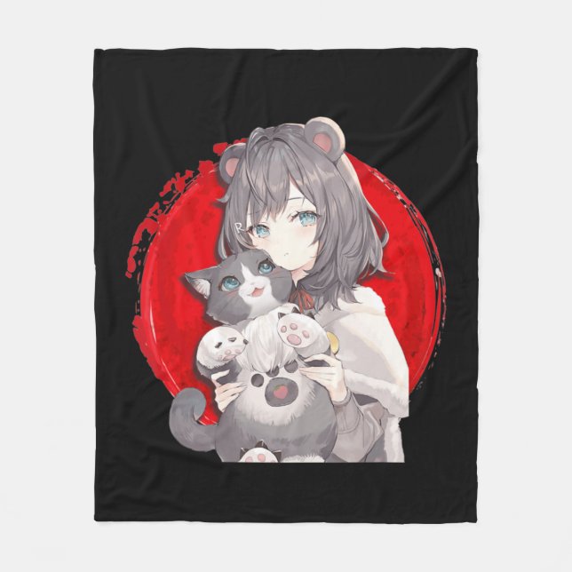 Couverture Polaire Manga kawaii Otaku G (Devant)