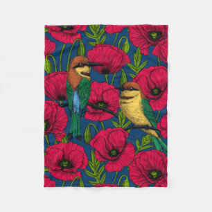 Couverture Polaire Mangeurs d'abeilles et pavots