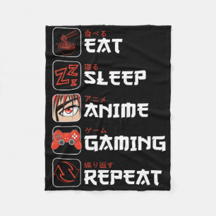 Couverture Polaire Mangez Sleep Anime Jeu Répétez Chemise Ado Garçons