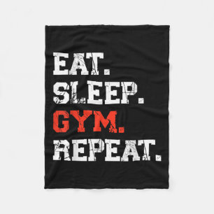 Couverture Polaire Mangez Sleep Gym Répéter Funny Fitness Training Wo