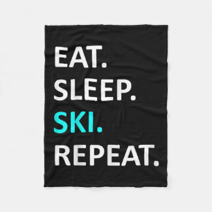 Couverture Polaire Mangez Sleep Ski Répéter Funny Ski Humour amateur