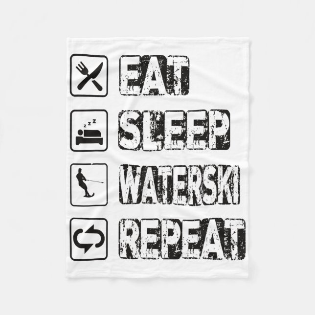 Couverture Polaire Mangez Sleep Waterski Répéter Waterski Water Ski W (Devant)
