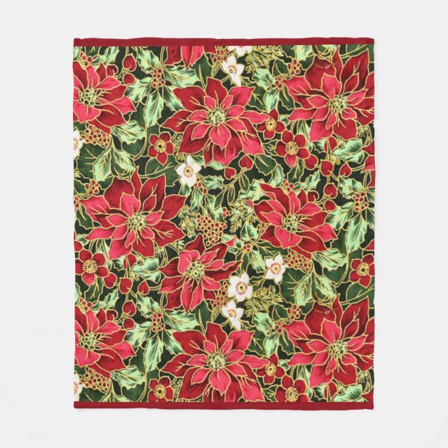 Couverture Polaire Mannequin à motif floral de Noël (Devant)