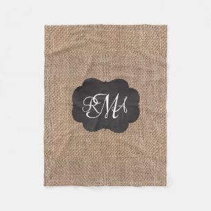 Couverture Polaire Manuscrit décoré d'un monogramme de triple de