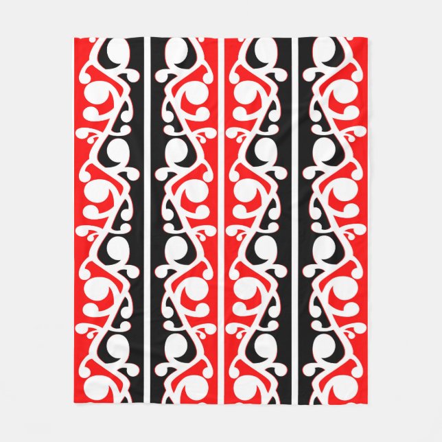 Couverture Polaire Maori Kowhaiwhai Motif traditionnel (Devant)