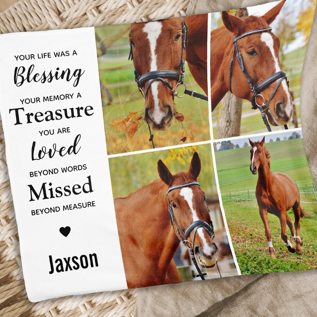 Couverture Polaire Marble Horse Pet Photo Memorial (Créateur téléchargé)