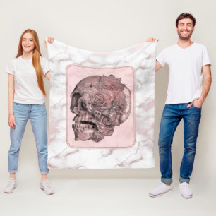 Couverture Polaire Marbre Glam Rose Gold Rose Crâne