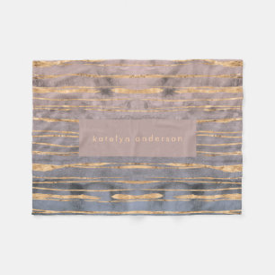 Couverture Polaire Marbre moderne Gold Foil Gemstone Designer d'intér