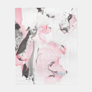 Couverture Polaire Marbre noir rose : main tirée