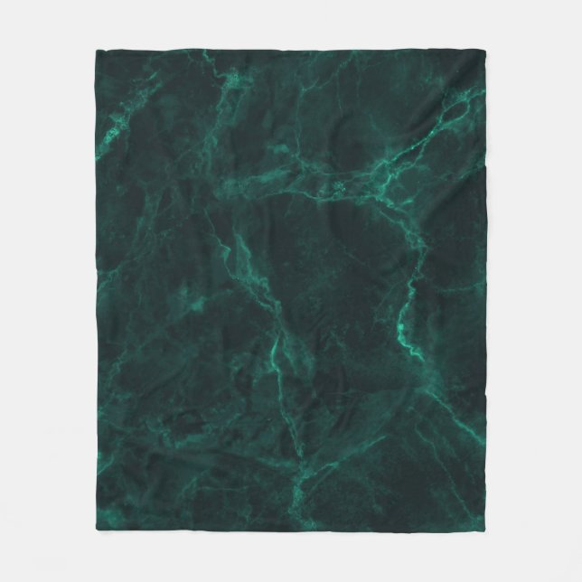 Couverture Polaire Marbre vert foncé, texture transparente. (Devant)