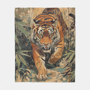 Couverture Polaire Marche du tigre royal du Bengale