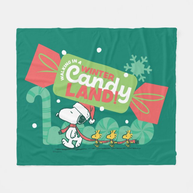 Couverture Polaire Marcher Dans Un Pays De Bonbons D'Hiver! (Devant (Horizontal))