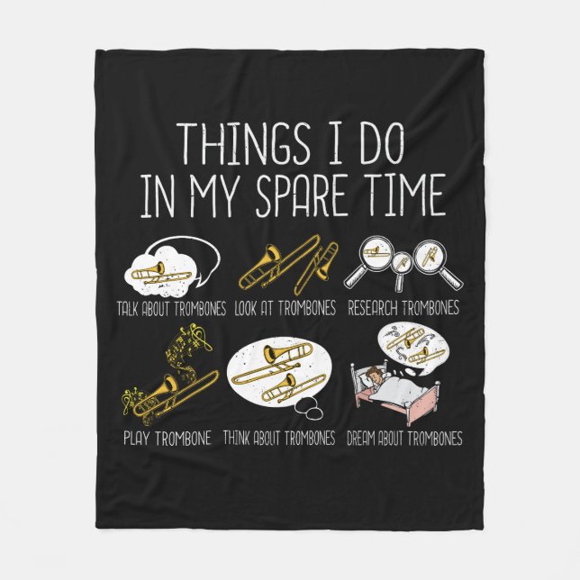Couverture Polaire Marching Band Trombone Cadeaux Hommes Jazz Musique (Devant)