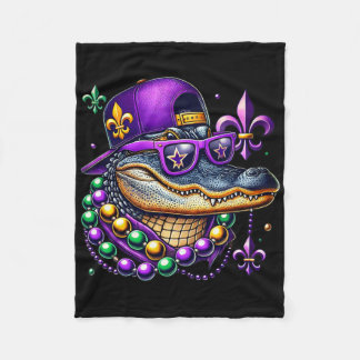 Couverture Polaire Mardi Gras Alligator Mardigator Crocodile Kids Boy