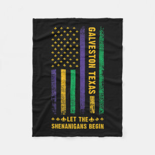 Couverture Polaire Mardi Gras Galveston Texas Fleur-de-lis American F