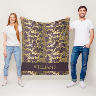 Couverture Polaire Mardi Gras Gold Purple Masques Motif Personnalisé