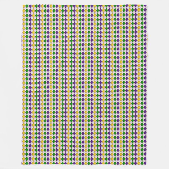 Couverture Polaire Mardi Gras Harlequin Motif diamant 2 (Devant)