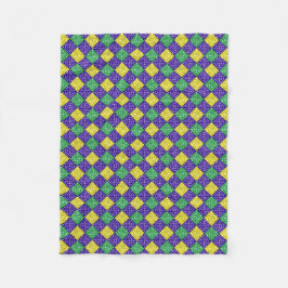 Couverture Polaire Mardi Gras Harlequin Motif du carnaval de Diamond