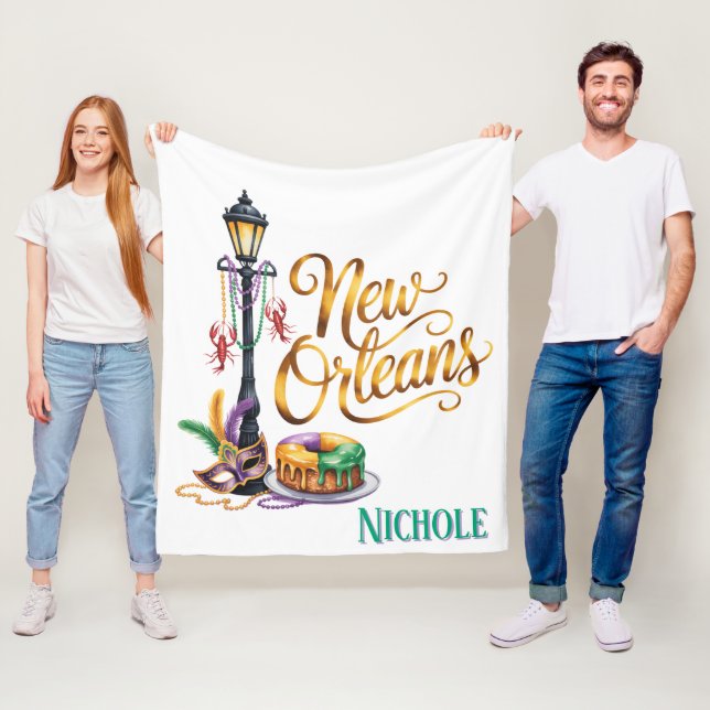 Couverture Polaire Mardi Gras New Orleans illustration (En situation)