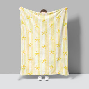 Couverture Polaire Marées océaniques étoile de mer rayure jaune citro