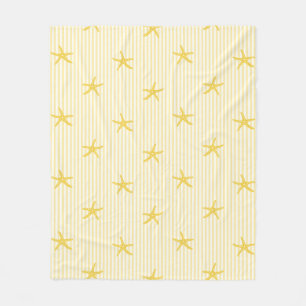 Couverture Polaire Marées océaniques étoile de mer rayure jaune citro
