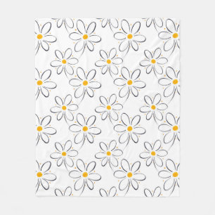 Couverture Polaire 'Marguerite blanche Pattern
