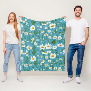 Couverture Polaire Marguerites Blanches Sur Aqua