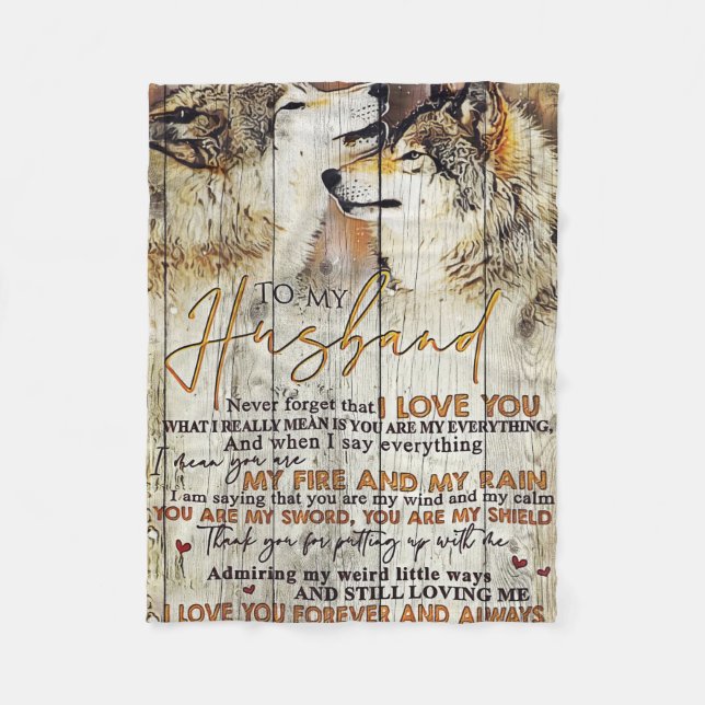 Couverture Polaire Mari À Mon Mari Je T'Aime (Devant)