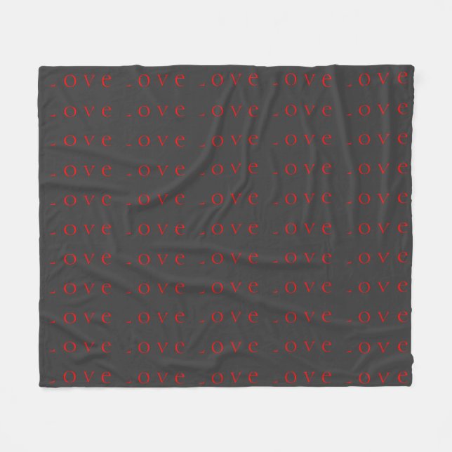 Couverture Polaire Mariage Amour Rouge Gris Unique Élégant (Devant (Horizontal))