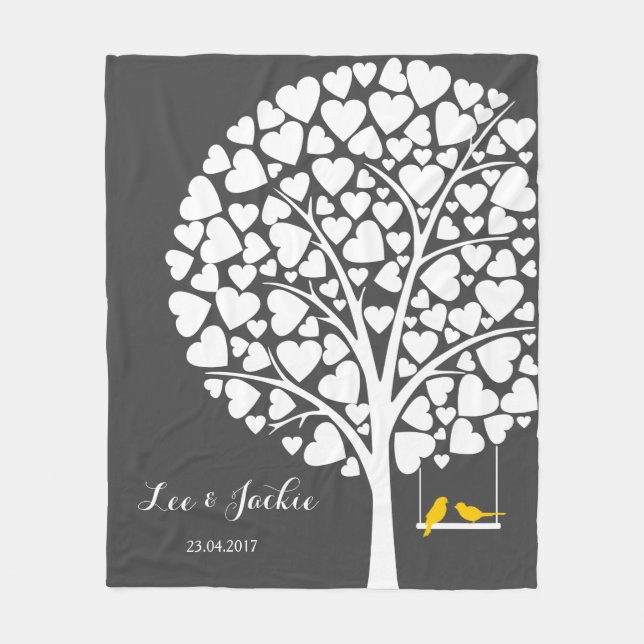 Couverture Polaire Mariage Anniversaire Blanche polaire personnalisée (Devant)