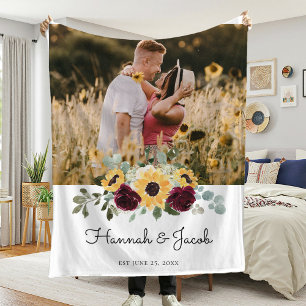 Couverture Polaire Mariage de tournesol Couple photo