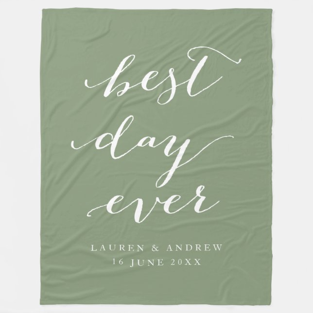 Couverture Polaire Mariage Fleece Blanche Meilleur Jour Jamais Sage (Devant)