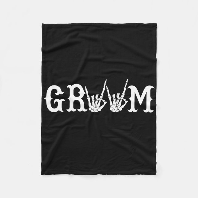 Couverture Polaire Mariage Halloween Mariée Marié Squelette Jusqu'à l (Devant)