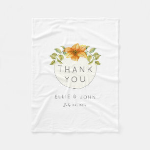 Couverture Polaire Mariage Merci Favor Aquarelle Star Flower