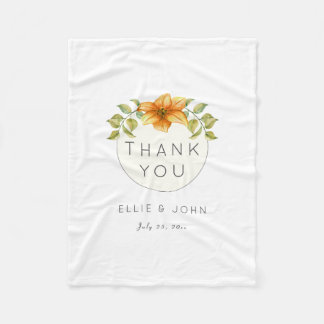 Couverture Polaire Mariage Merci Favor Aquarelle Star Flower