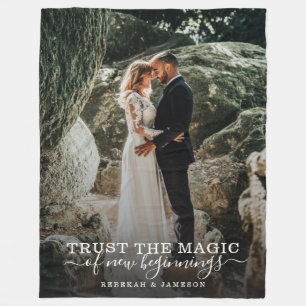 Couverture Polaire Mariage moderne chic Love Couple Trust Magie Photo