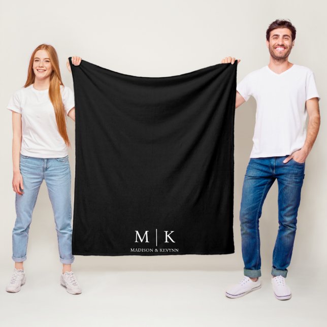 Couverture Polaire Mariage noir et blanc (En situation)