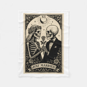 Couverture Polaire Mariés Squelette Mariée et Marié Fête d'Halloween