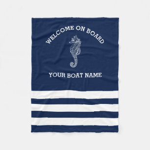 Couverture Polaire Marine et Blancs Personnalisés Nom du bateau