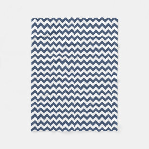 Couverture Polaire Marine moderne bleu et blanc Chevron Zigzag
