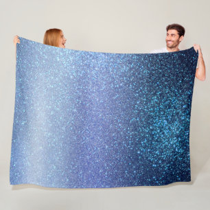 Couverture Polaire Marine Pastel Blue Triple Parties scintillant Ombr