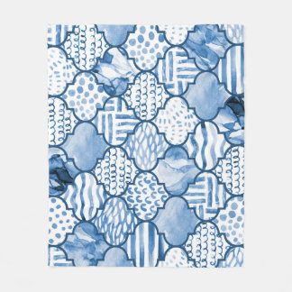 Couverture Polaire Marocain géométrique, aquarelle motif sans couture