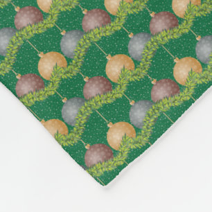 Couverture Polaire Marque de Noël et ornements motif de vacances