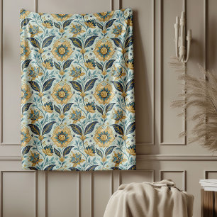Couverture Polaire Marque méditerranéenne tendance et Carreaux florau