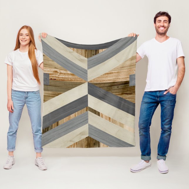 Couverture Polaire Marqueterie géométrique (En situation)