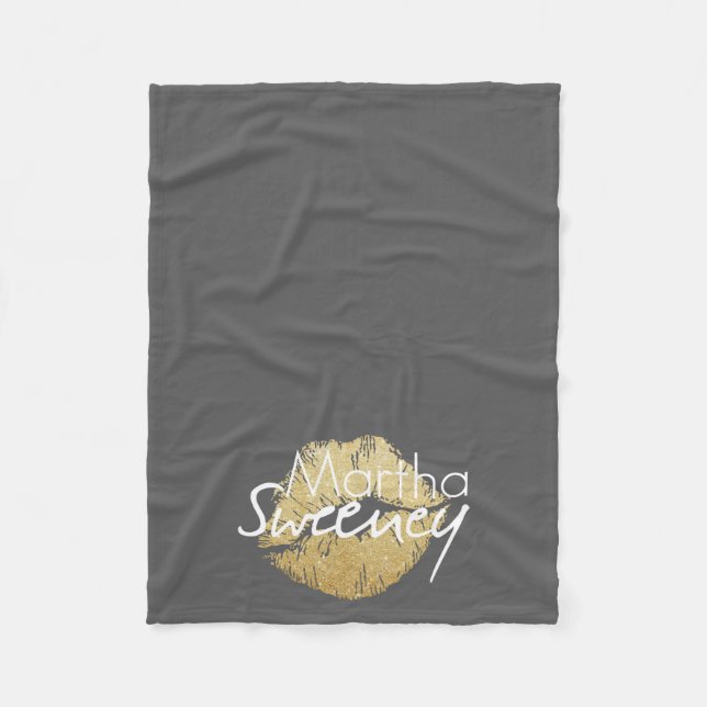 Couverture Polaire Martha Sweeney Gold Lips Blanche polaire (Devant)