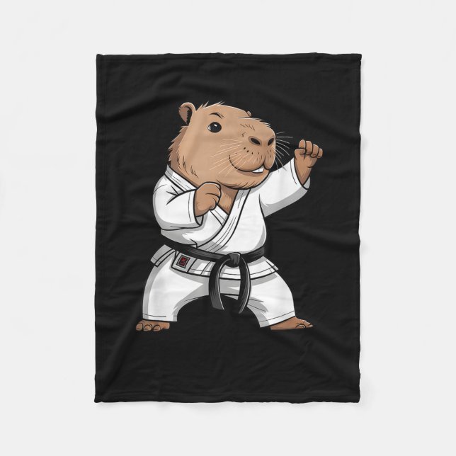 Couverture Polaire Martial Arts Capybara Funny Karate Taekwondo Jiu J (Devant)